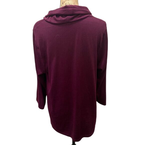 Modcloth Simplicity Cowl Neck Knit Top Plum Purple Solid Simple Plus Size 2X - Picture 3 of 5